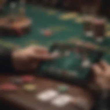 User Interface of Texas Hold'em Poker App An engaging interface of a Texas Hold'em poker app on an Android device