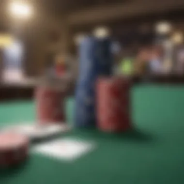 Virtual Poker Experience with Chips and Cards A vibrant depiction of poker chips and cards representing virtual gameplay