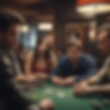 A tense moment at the poker table with focused players