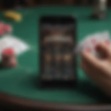 Omaha Hi-Lo Poker App Interface A digital representation of the Omaha Hi-Lo poker app interface.