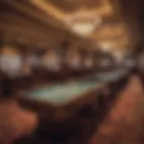 Historical casino interior showcasing vintage gaming tables