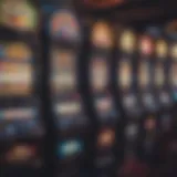 Colorful display of various slot machines in a casino.