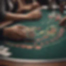 Strategic card placements on a blackjack table