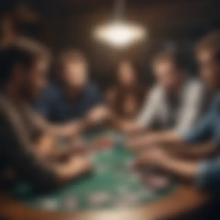 An intimate private gathering with friends engaged in a lively poker game.