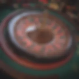 Roulette wheel with colorful betting layout