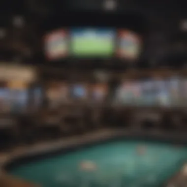 A panoramic view of a sports betting venue in Missouri