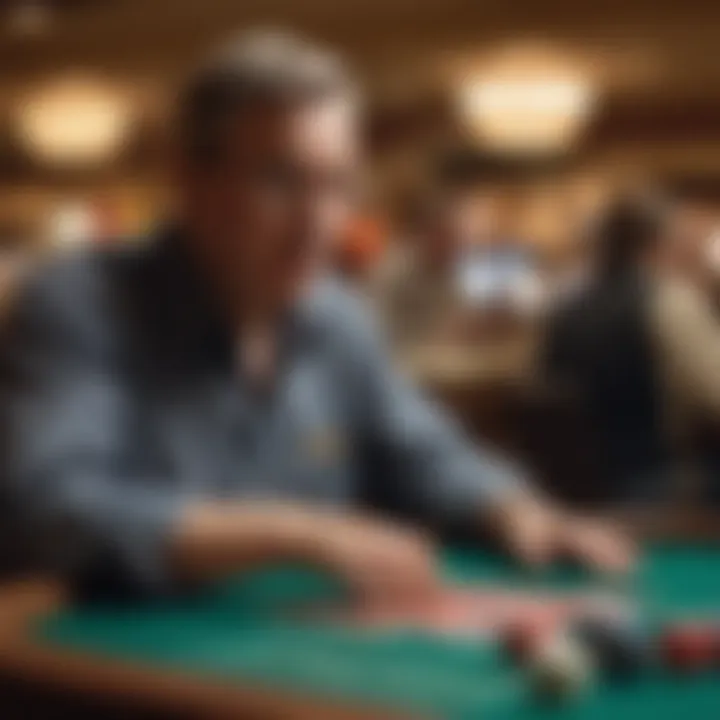 A close-up of a bingo caller engaging the audience, illustrating the interactive and thrilling nature of the game.