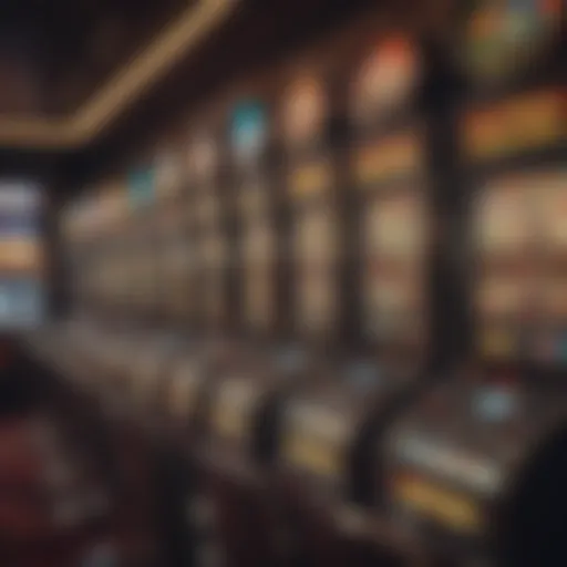 A vibrant display of Konami slot machines in a casino environment